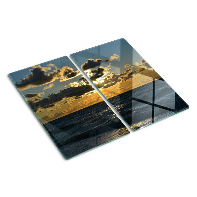 Glazen snijplanken Zonsondergang over de zee
