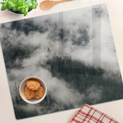 Snijplanken glas Bergen in de wolken