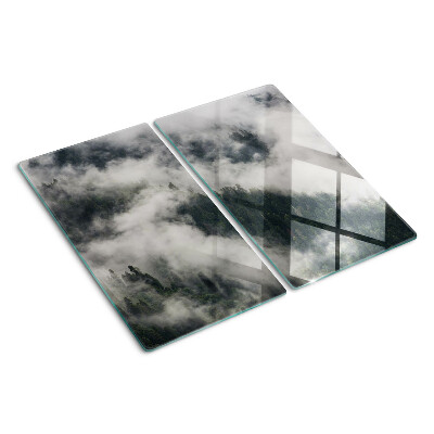 Snijplanken glas Bergen in de wolken