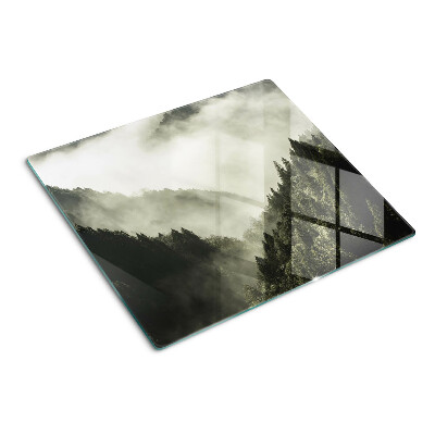 Snijplanken glas Berglandschap met mist