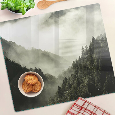 Snijplanken glas Berglandschap met mist