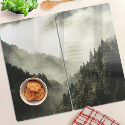 Snijplanken glas Berglandschap met mist