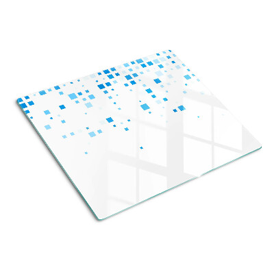 Snijplanken glas Blauwe vierkanten op een witte achtergrond