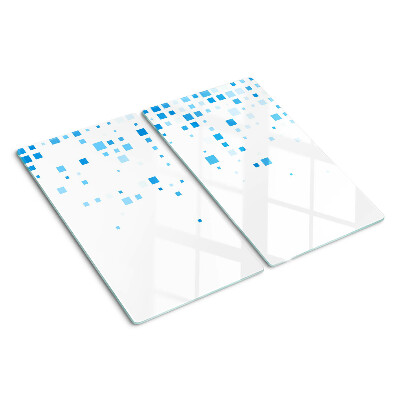 Snijplanken glas Blauwe vierkanten op een witte achtergrond