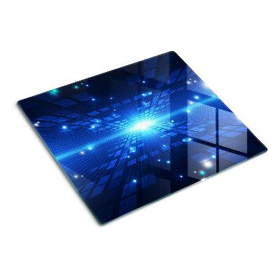 Glazen snijplanken Technologisch patroon in tinten blauw