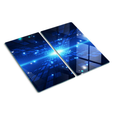 Glazen snijplanken Technologisch patroon in tinten blauw