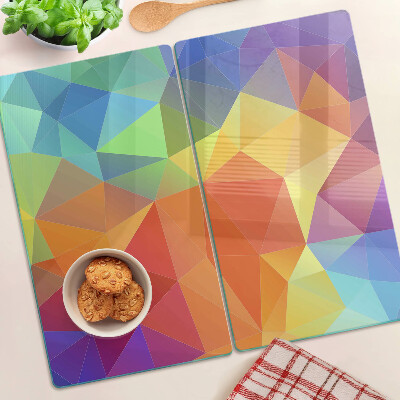 Glazen snijplanken Geometrie van gekleurde driehoeken