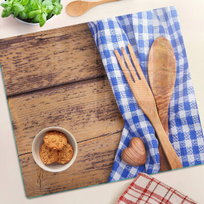 Snijplanken glas Keukenthema met houten accessoires