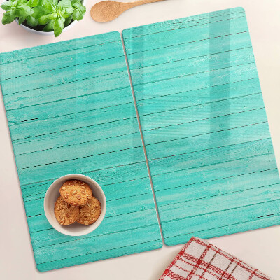 Glazen snijplanken Turquoise vloerplanken