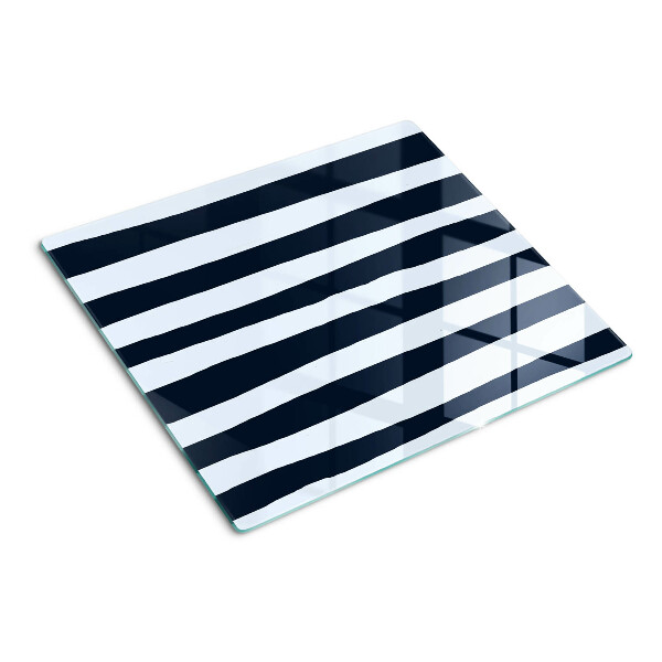 Snijplanken glas Marineblauwe en witte verticale strepen