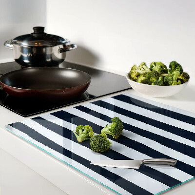 Snijplanken glas Marineblauwe en witte verticale strepen