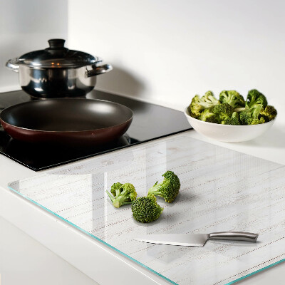 Snijplanken glas Witte houten planken