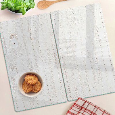 Snijplanken glas Witte houten planken
