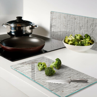 Snijplanken glas Bakstenen muur in loftstijl