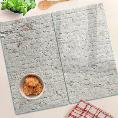 Snijplanken glas Bakstenen muur in loftstijl