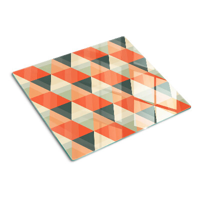 Snijplanken glas Driehoeken in tinten oranje