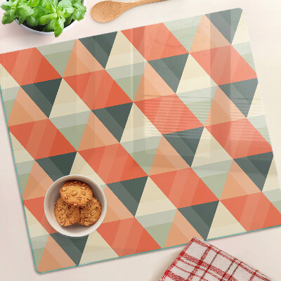 Snijplanken glas Driehoeken in tinten oranje
