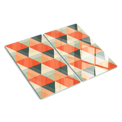 Snijplanken glas Driehoeken in tinten oranje