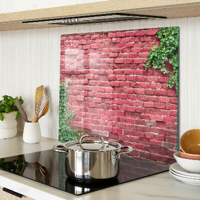 Snijplanken glas Bakstenen muur met planten
