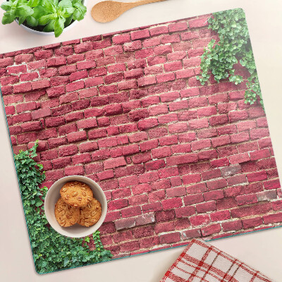 Snijplanken glas Bakstenen muur met planten
