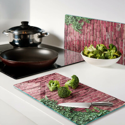 Snijplanken glas Bakstenen muur met planten