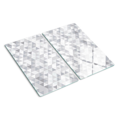 Snijplanken glas Driehoekmotief in grijstinten