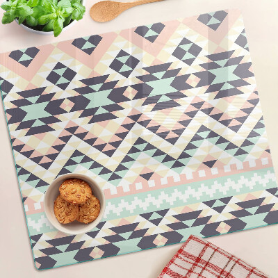 Snijplanken glas Geometrisch motief in pastelkleuren