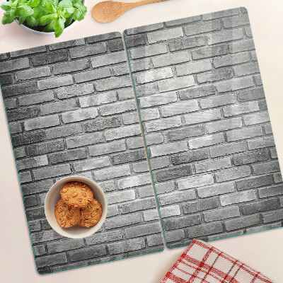 Snijplanken glas Bakstenen muur in grijstinten