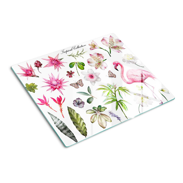 Snijplanken glas Tropische bloemen- en vogelcollectie