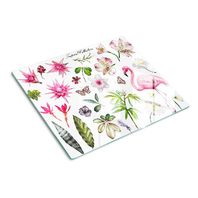 Snijplanken glas Tropische bloemen- en vogelcollectie