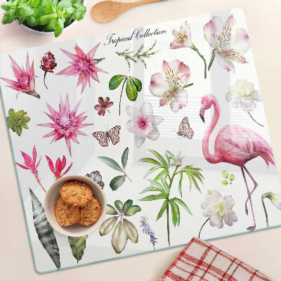 Snijplanken glas Tropische bloemen- en vogelcollectie