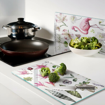 Snijplanken glas Tropische bloemen- en vogelcollectie