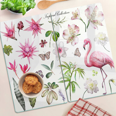 Snijplanken glas Tropische bloemen- en vogelcollectie