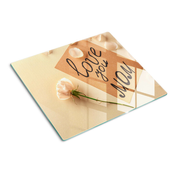 Snijplanken glas Liefde en bloemen