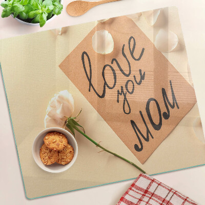 Snijplanken glas Liefde en bloemen