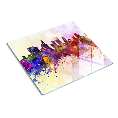 Snijplanken glas Aquarel stadssilhouetlandschap