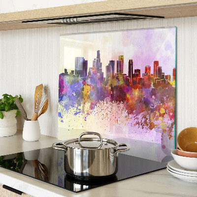Snijplanken glas Aquarel stadssilhouetlandschap