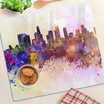 Snijplanken glas Aquarel stadssilhouetlandschap