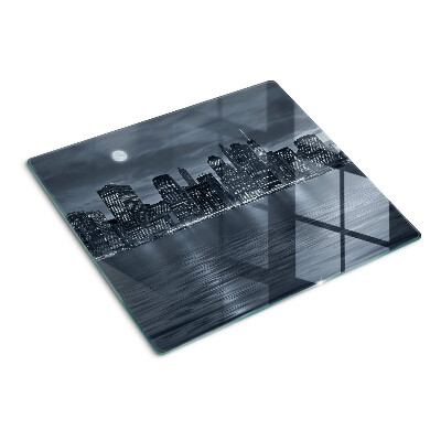 Snijplanken glas Panorama van de nachtelijke stad