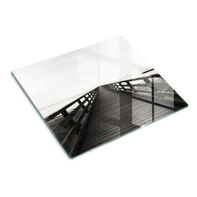 Snijplanken glas Houten steiger over het water