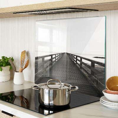 Snijplanken glas Houten steiger over het water