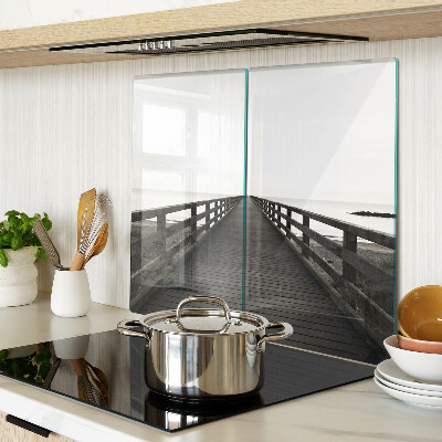 Snijplanken glas Houten steiger over het water