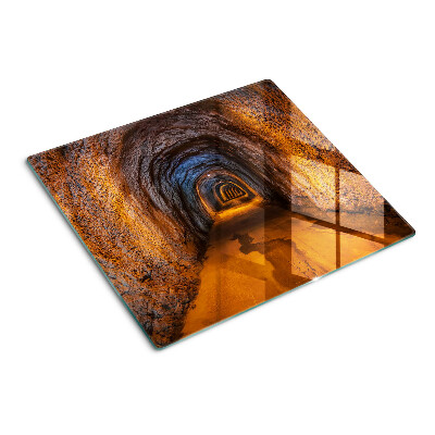 Glazen snijplanken Tunnel in de grot met verlichting