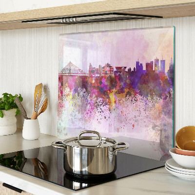 Snijplanken glas Stad in aquarelstijl