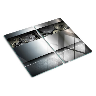 Glazen snijplanken Mechanische tandwielen en metalen oppervlakken
