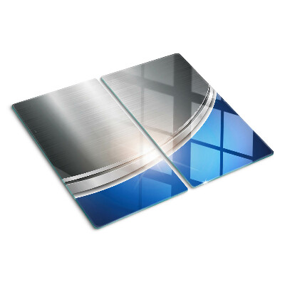 Glazen snijplanken Metaaleffect met blauwe accenten