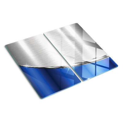 Glazen snijplanken Metaalpatroon met blauwe accenten
