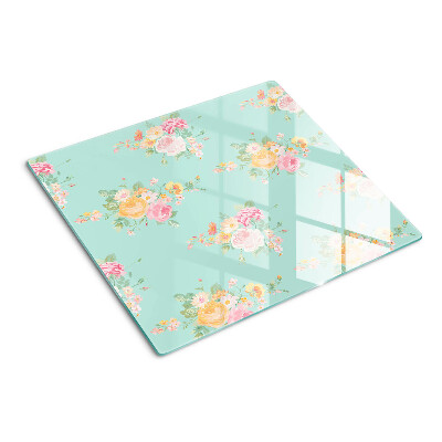 Glazen snijplanken Bloemenpatroon in pastelkleuren