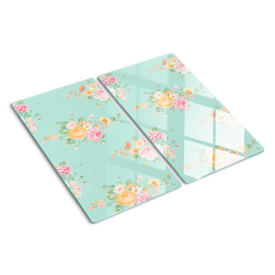 Glazen snijplanken Bloemenpatroon in pastelkleuren