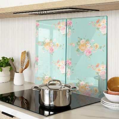 Glazen snijplanken Bloemenpatroon in pastelkleuren